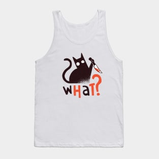 Halloween Cat shirt, Cat Holding Knife T-Shirt, Tank Top